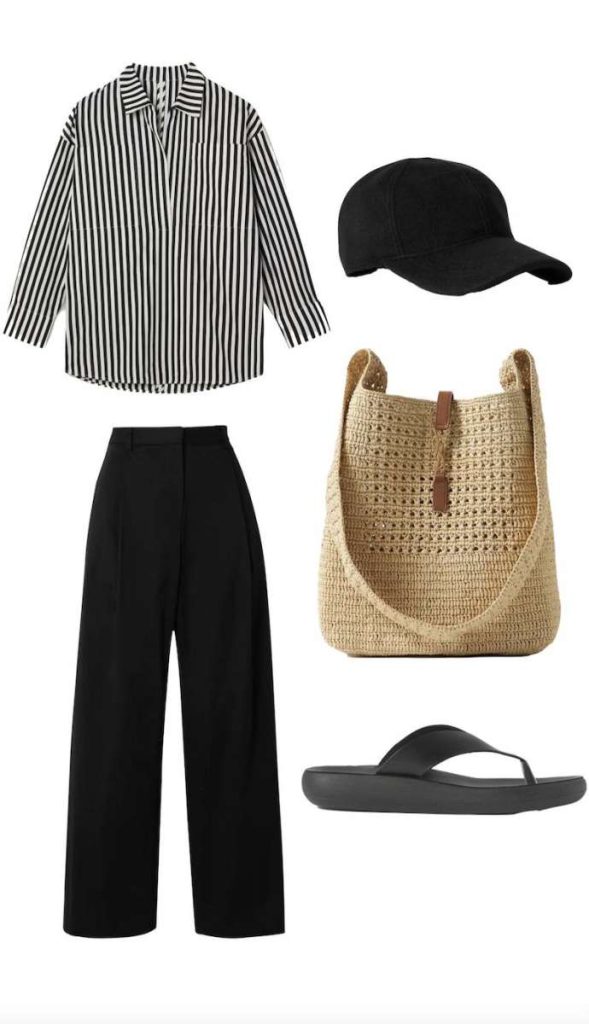 Emma Rose Style Black and White Striped Shirt